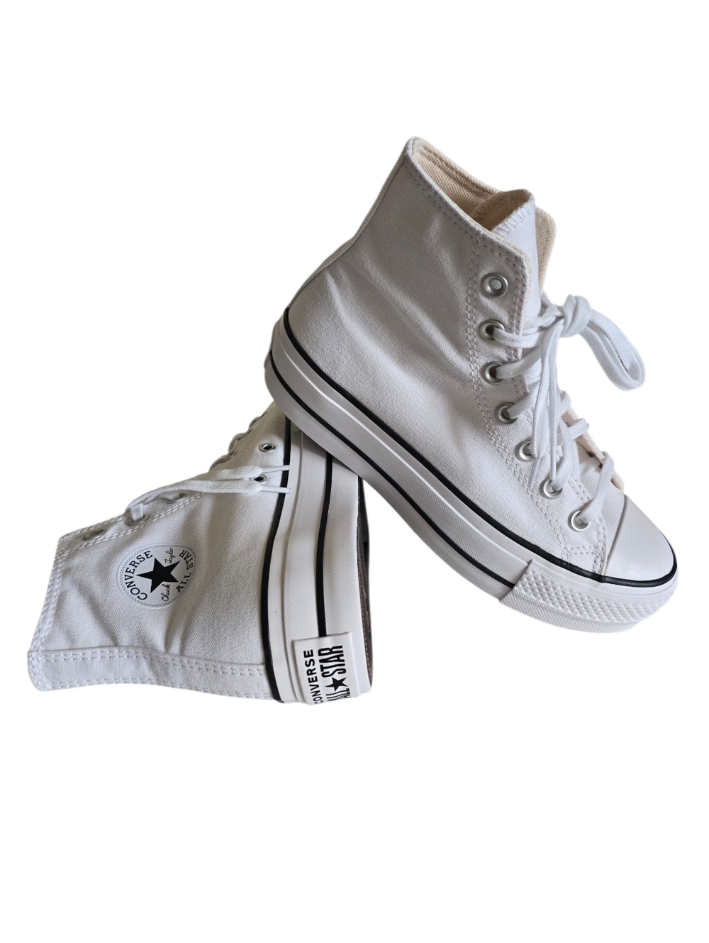 NEW🤍Converse Chuck Taylor All-Star Women White Lift High-Top Platform Sneakers - Picture 2 of 16